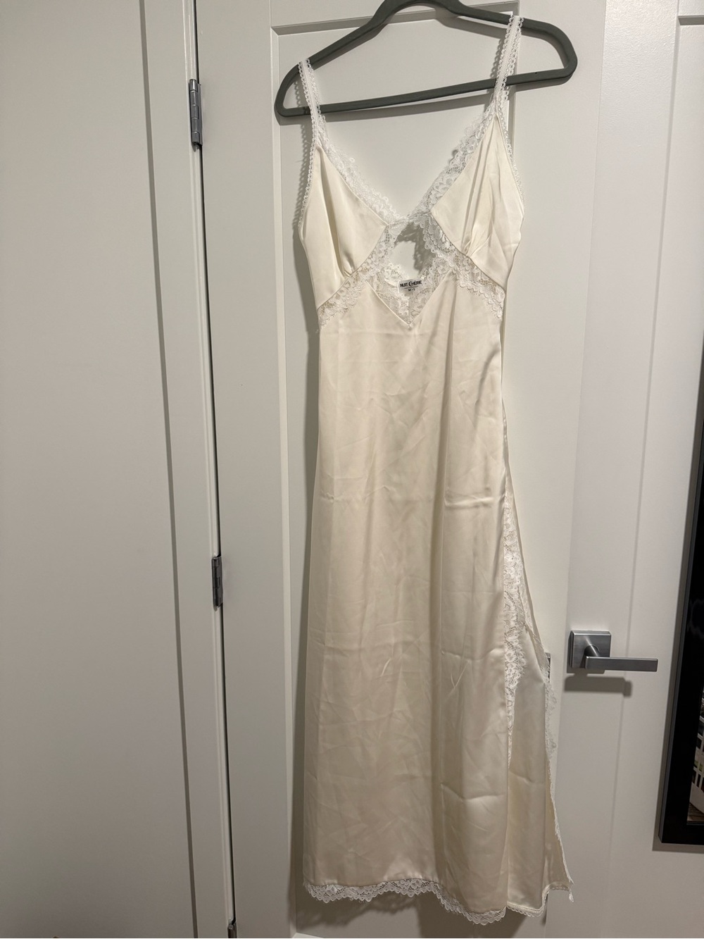 Nuit Cherie Cream Lace-Trim Slip Dress